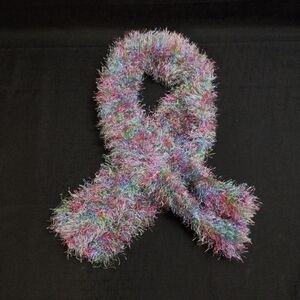 Made By Me! 42x5 Inch Fuzzy Yarn Vibrant Multicolor Knit Scarf "Tropical"